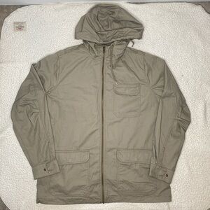 Orton Brothers Cotton Hooded Khaki Jacket: Size Medium